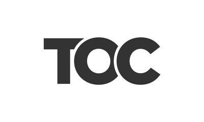 Poster - TOC logo design template with strong and modern bold text. Initial based vector logotype featuring simple and minimal typography. Trendy company identity.