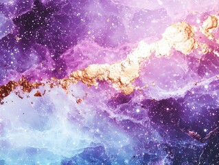 Poster - Cosmic nebula artwork abstract space scene digital art vibrant gradient gigapixel quality deep purple to bright pink transition