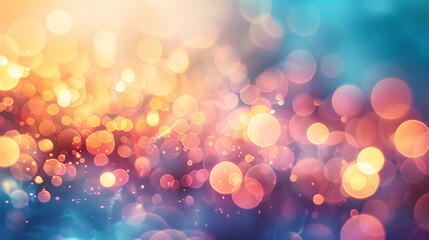 Poster - Blurred background with glowing bokeh lights for a festive and enchanting atmosphere