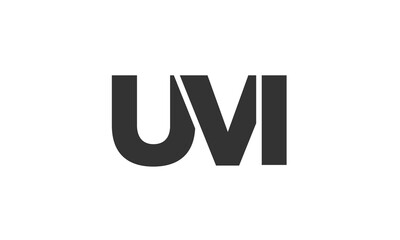 Poster - UVI logo design template with strong and modern bold text. Initial based vector logotype featuring simple and minimal typography. Trendy company identity.
