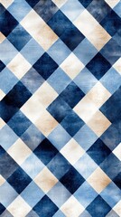 Poster - Charming seamless gingham pattern design digital textile art warm tones cozy environment close-up view timeless aesthetic for home decor