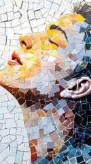 Poster - Celebrating diversity through colorful mosaic artistry in a vibrant cultural display gigapixel format captured up-close