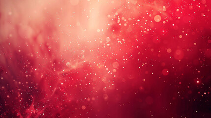 Poster - Dreamy atmosphere created by abstract red background with floating particles and bokeh effect