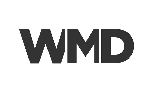 WMD logo design template with strong and modern bold text. Initial based vector logotype featuring simple and minimal typography. Trendy company identity.