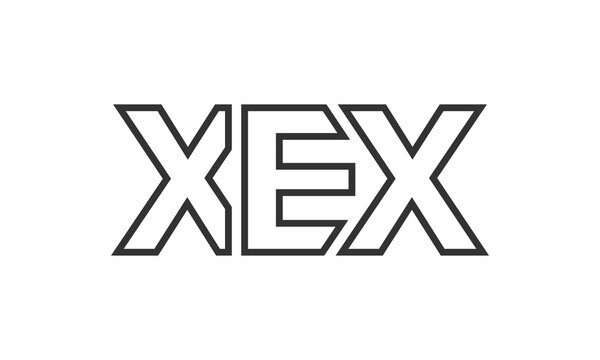 XEX logo design template with strong and modern bold text. Initial based vector logotype featuring simple and minimal typography. Trendy company identity.