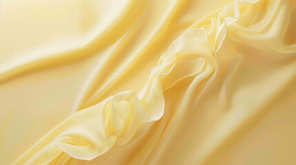 Poster - Elegant smooth yellow silk fabric flowing background
