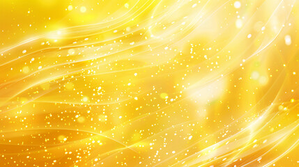 Aufkleber - Luxurious and festive atmosphere created by golden wavy lines and sparkling particles in an abstract background