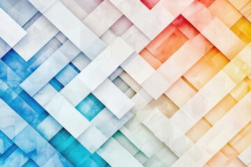 Poster - Vibrant geometric mosaic design digital artwork abstract patterns colorful gradient textures contemporary style engaging visuals