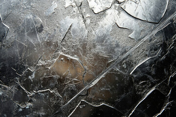 Poster - Abstract silver textured background with cracks and scratches, resembling ice or metal.
