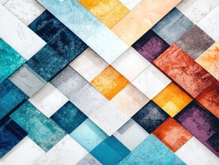Poster - Vibrant colorful mosaic art digital artwork pixel art aesthetics playful environment gigapixel viewpoint nostalgic concept