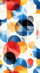 Poster - Vibrant abstract geometric shapes pattern modern textile design colorful and energetic artistic environment top-down viewpoint seamless concept