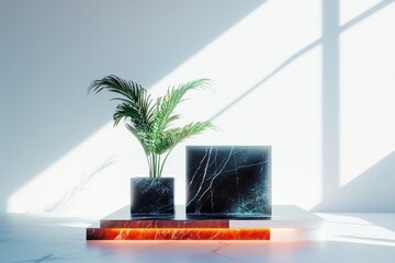 Poster - Minimalist abstract design featuring elegant forms and subtle gradients modern interior space digital art bright environment contemporary viewpoint visual simplicity
