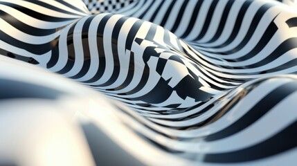 Poster - Optical illusions created by geometric patterns digital artwork black and white shapes 3d environment abstract viewpoint mesmerizing gigapixel design