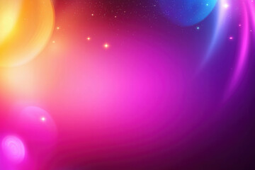 Poster - Colorful abstract design with vibrant gradients and luminous orbs in a starry background