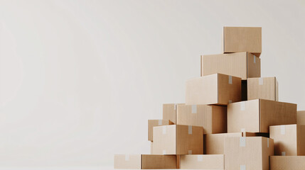Aufkleber - Pyramid-shaped stack of cardboard boxes symbolizes the logistics and delivery concept