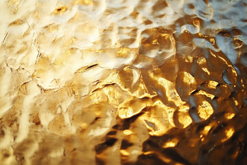 Aufkleber - Abstract gold texture, resembling molten metal or glass with undulating surface and warm light reflection.