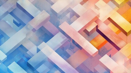 Poster - Dynamic geometric pattern featuring intricate tessellations with interlocking shapes digital art contemporary design abstract environment vibrant colors