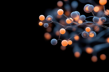 Poster - Abstract representation of molecular structures illuminated in vivid colors