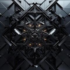 Poster - Intricate fractal structures in geometric patterns digital art showcase abstract environment high-resolution viewpoint exploring self-similarity