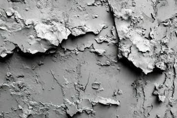 Aufkleber - Close-up of a weathered, cracked, gray concrete or plaster wall texture.
