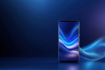 Poster - Innovative smartphone design showcasing modern aesthetics and blue color gradients