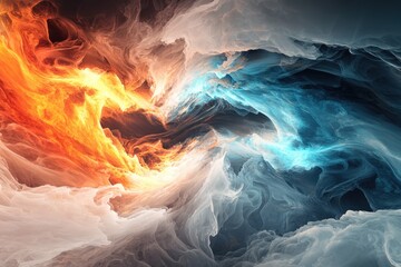 Poster - Dynamic abstract background with swirling smoke patterns digital art design bold colors mysterious atmosphere artistic concept