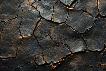 Aufkleber - Dark, cracked leather texture with deep crevices and bronze highlights.
