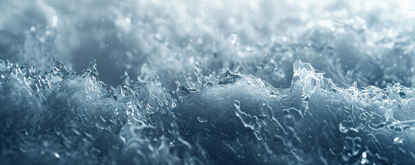 Aufkleber - Water flowing rapidly and starting to freeze, forming ice structures with a beautiful blur effect