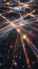 Fototapete - Dynamic data flow visualization digital realm abstract wallpaper vibrant colors aerial view connectivity concept