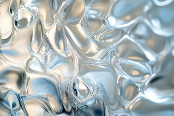 Aufkleber - Abstract image of swirling, flowing, metallic liquid, reflecting light and creating a mesmerizing pattern.