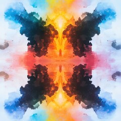 Poster - Psychedelic abstract inkblot patterns in vibrant colors digital art graphic design concept high-resolution gigapixel artistic exploration