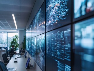Poster - Collaborative marketing strategy development modern office data analytics presentation engaging environment teamwork viewpoint market trends insights