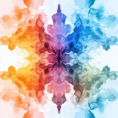 Poster - Psychedelic rorschach inkblot patterns digital art abstract aesthetics vibrant color gradients gigapixel resolution intriguing visual experience