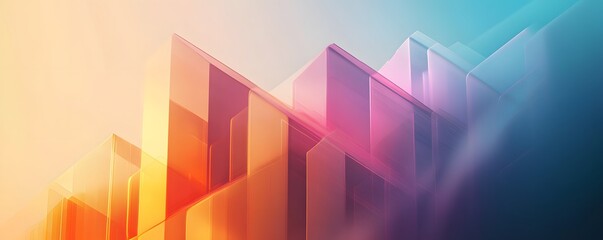 Poster - A vibrant abstract graphic featuring colorful geometric shapes layered in gradients, perfect for backgrounds, web design, or artistic projects. Eye-catching and modern.