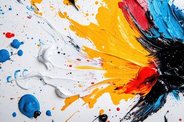 Poster - Vibrant abstract art displaying bold paint splashes creative studio gigapixel content colorful environment dynamic viewpoint artistic expression