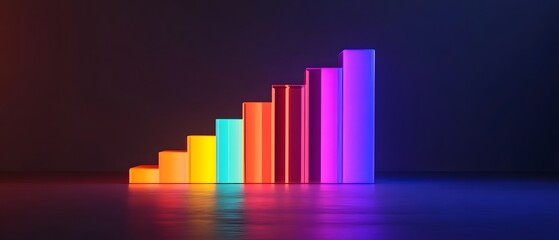 Aufkleber - Colorful bars illustrating data growth visually.