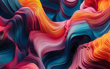 Poster - Vibrant abstract wave patterns in rich colors.