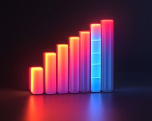 Poster - Vibrant bar graph showing data increase.