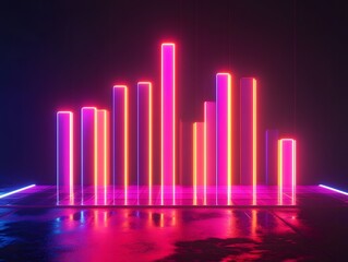 Poster - Vibrant neon bars representing data trends.