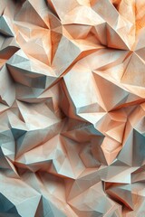Aufkleber - Geometric polygonal shapes creating a textured relief background in shades of beige and blue