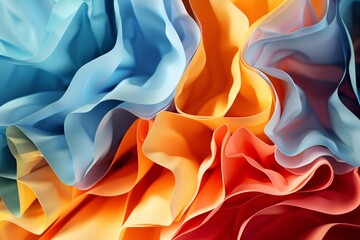 Poster - Colorful silk fabric forming abstract background with copy space