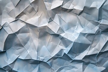 Fototapete - Full frame image of crumpled paper with blue color effect