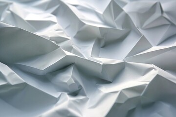 Fototapete - Random shapes and shadows are forming on a crumpled white paper background