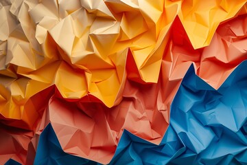 Aufkleber - Vibrant crumpled paper texture forming an abstract and textured backdrop