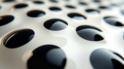 Wall Mural - abstract white and black circular pattern: a close-up of a modern design