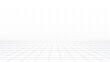 © ptgregus - White background with gray perspective grid lines creating a square pattern. Template platform for technology, user interface, industry, science, blueprint, or infographic concept. Vector illustration