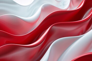 Fototapete - Modern and elegant abstract background featuring red and white waves