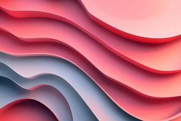 Wall Mural - Abstract background with wavy shapes forming a three-dimensional pattern