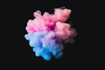 Poster - Colorful smoke swirl creating a mesmerizing visual effect against a dark background