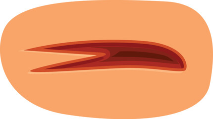 Aufkleber - Peach oval background presenting a brown boomerang shape, perfect for various design projects